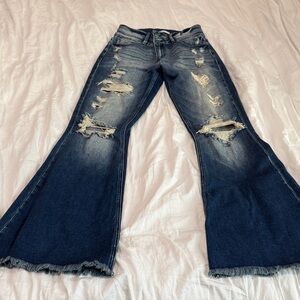 Kan can Distressed Flare Jeans signature, high-rise, super flare,